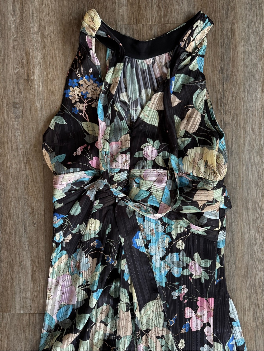 Adrianna Papell Black Floral Halter Maxi Dress - Picture 6 of 6